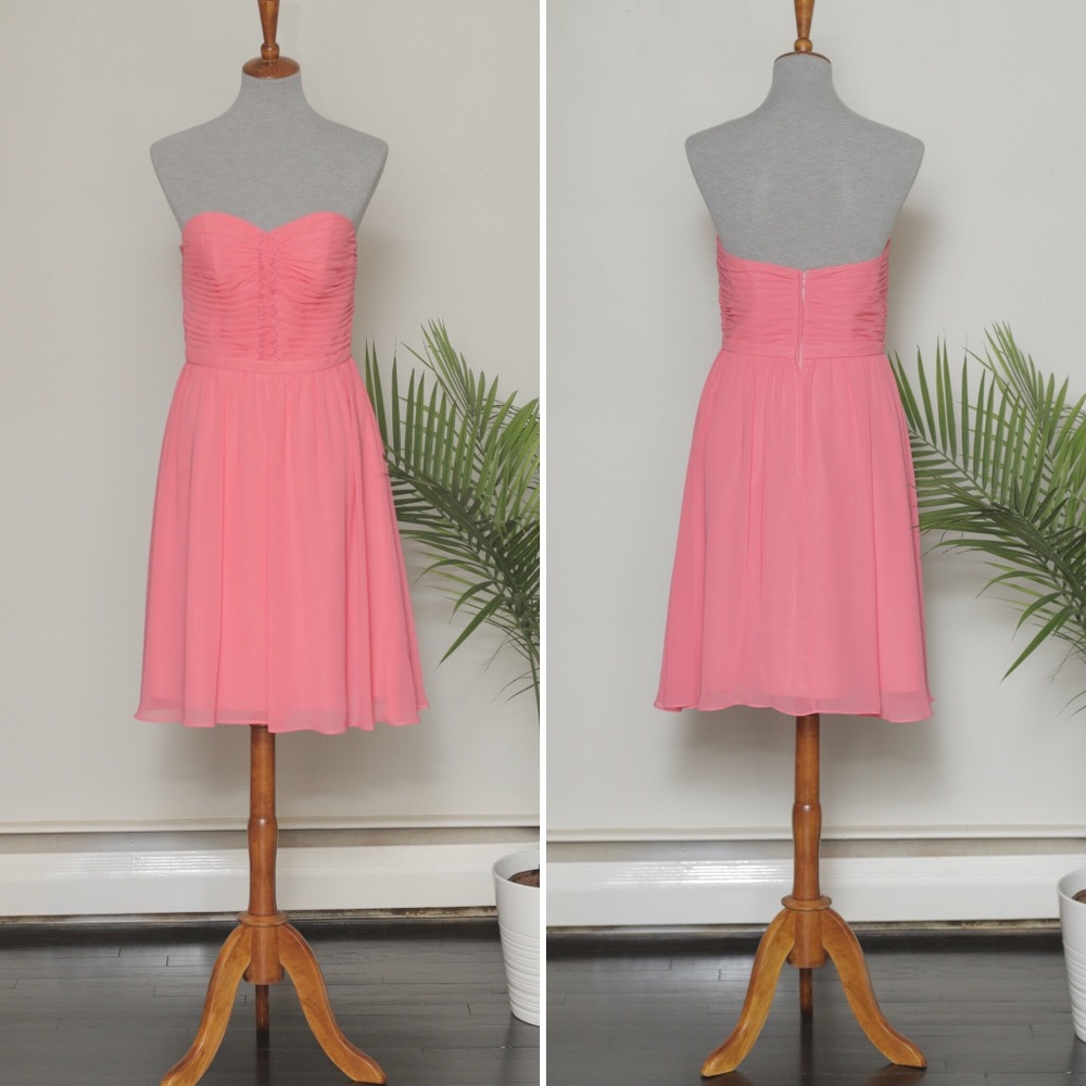 Beautiful Short Strapless Coral Dress